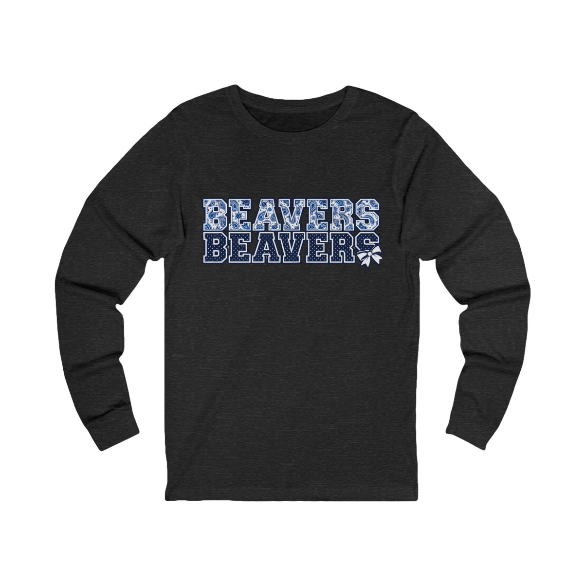 Beavers Paisley & Polka Dot Bow Long Sleeve Tee