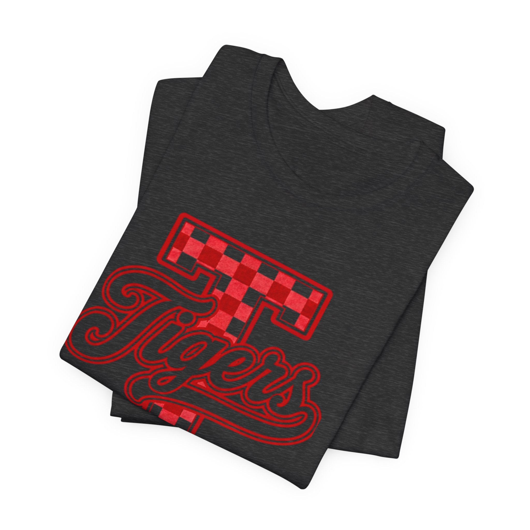 Tigers Plaid Varsity Tee - Preppy Script T-Shirt