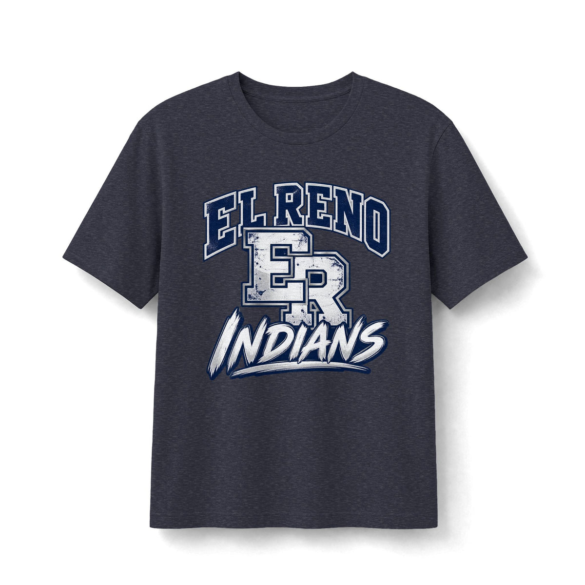 El Reno Indians ER Monogram Tee - Navy & White