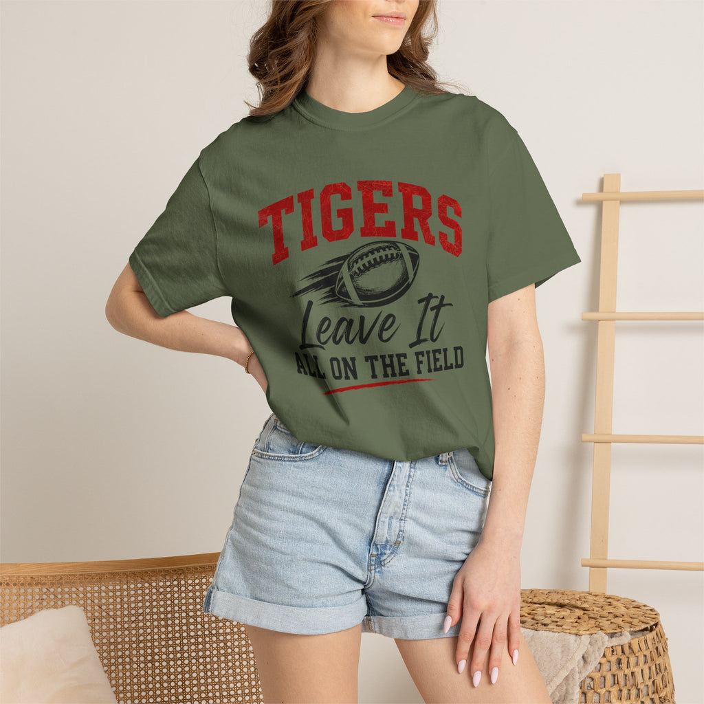 Tigers Leave It All on the Field/Comfort Colors Football Tee
