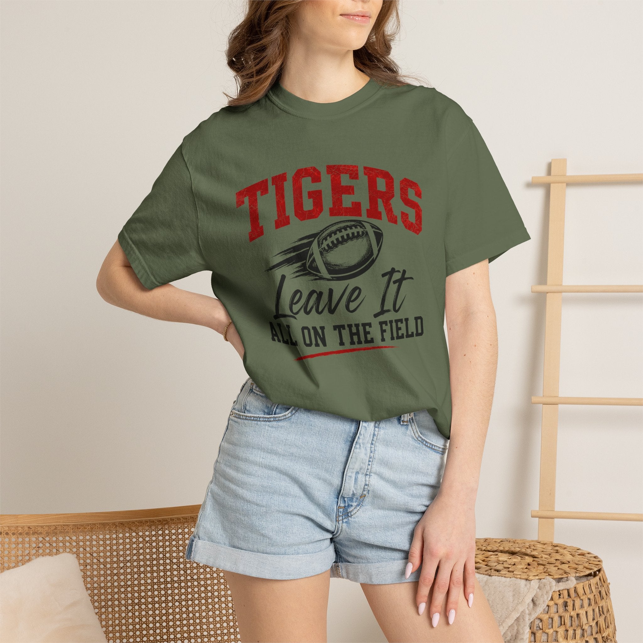 Tigers Leave It All on the Field/Comfort Colors Football Tee