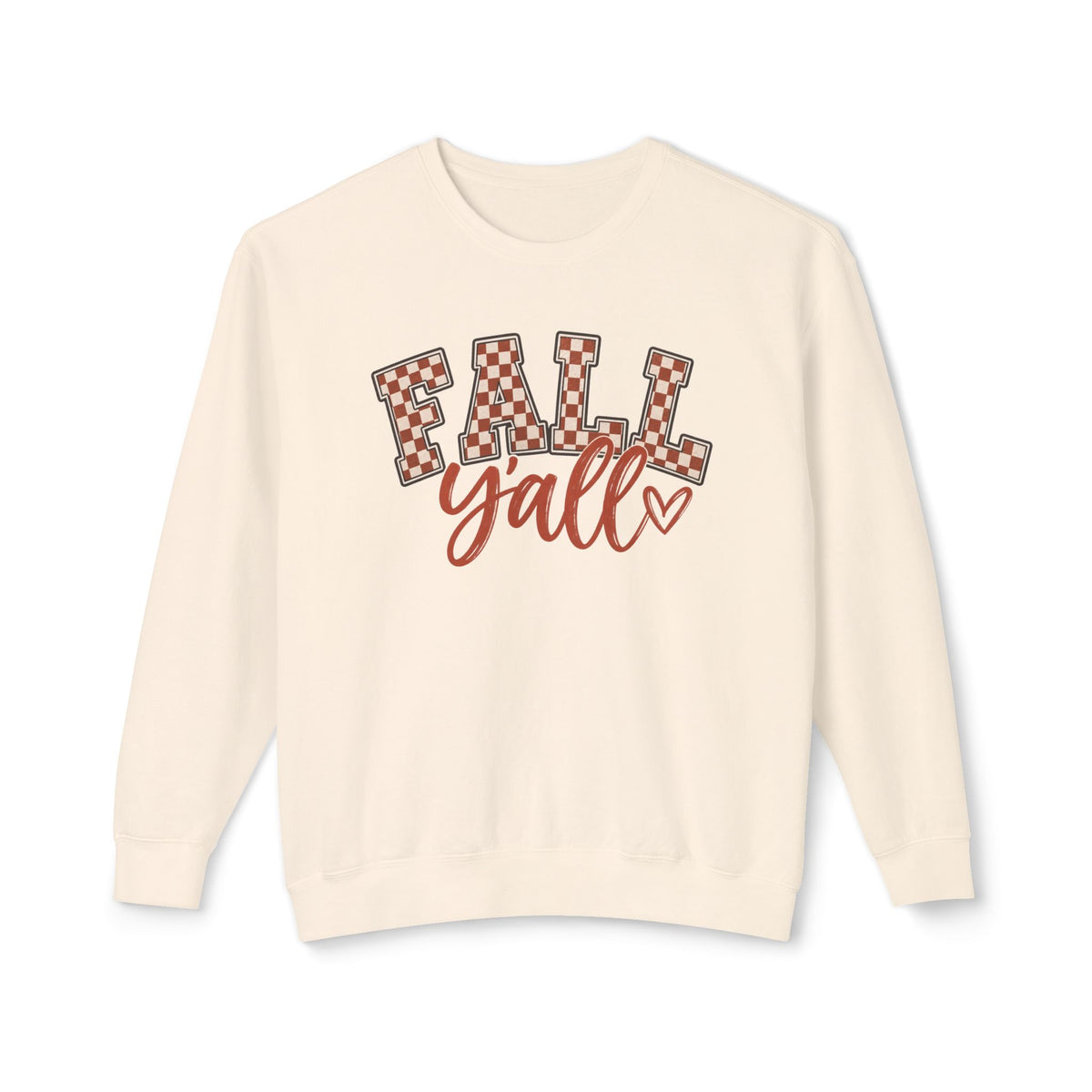 Fall Y'all Checkerboard Lightweight Crewneck Sweatshirt