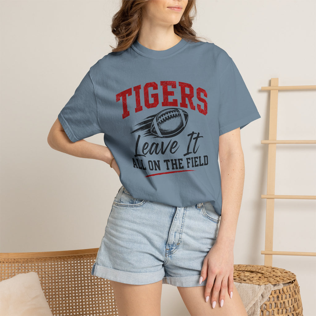Tigers Leave It All on the Field/Comfort Colors Football Tee