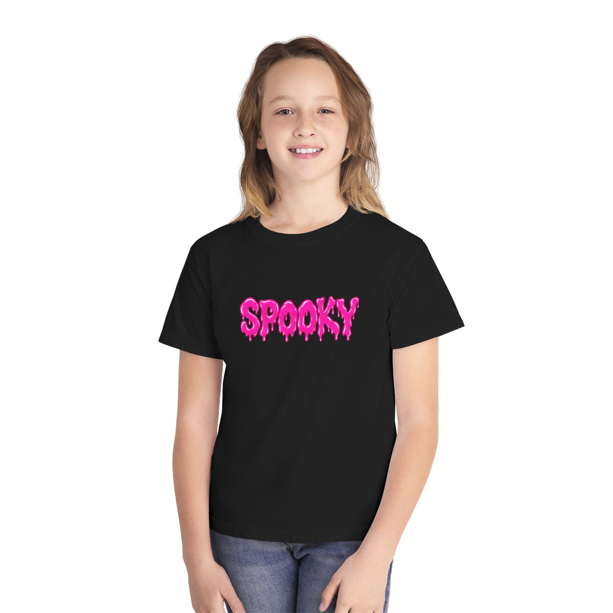 Neon Spooky Halloween T-Shirt - Pink Drip Youth