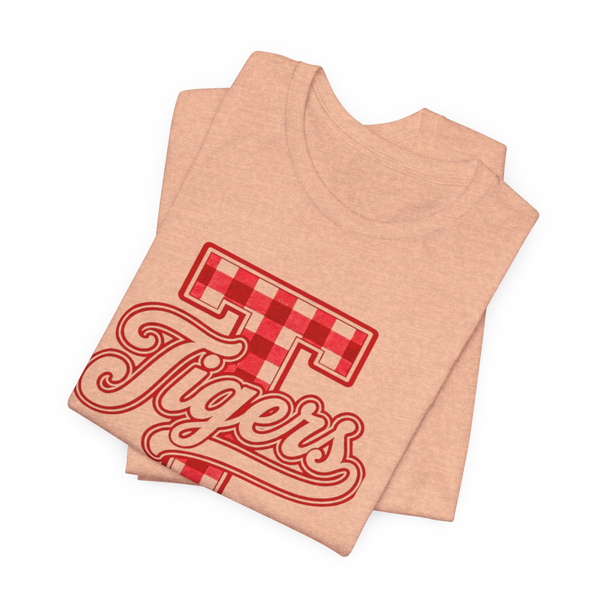Tigers Plaid Varsity Tee - Preppy Script T-Shirt
