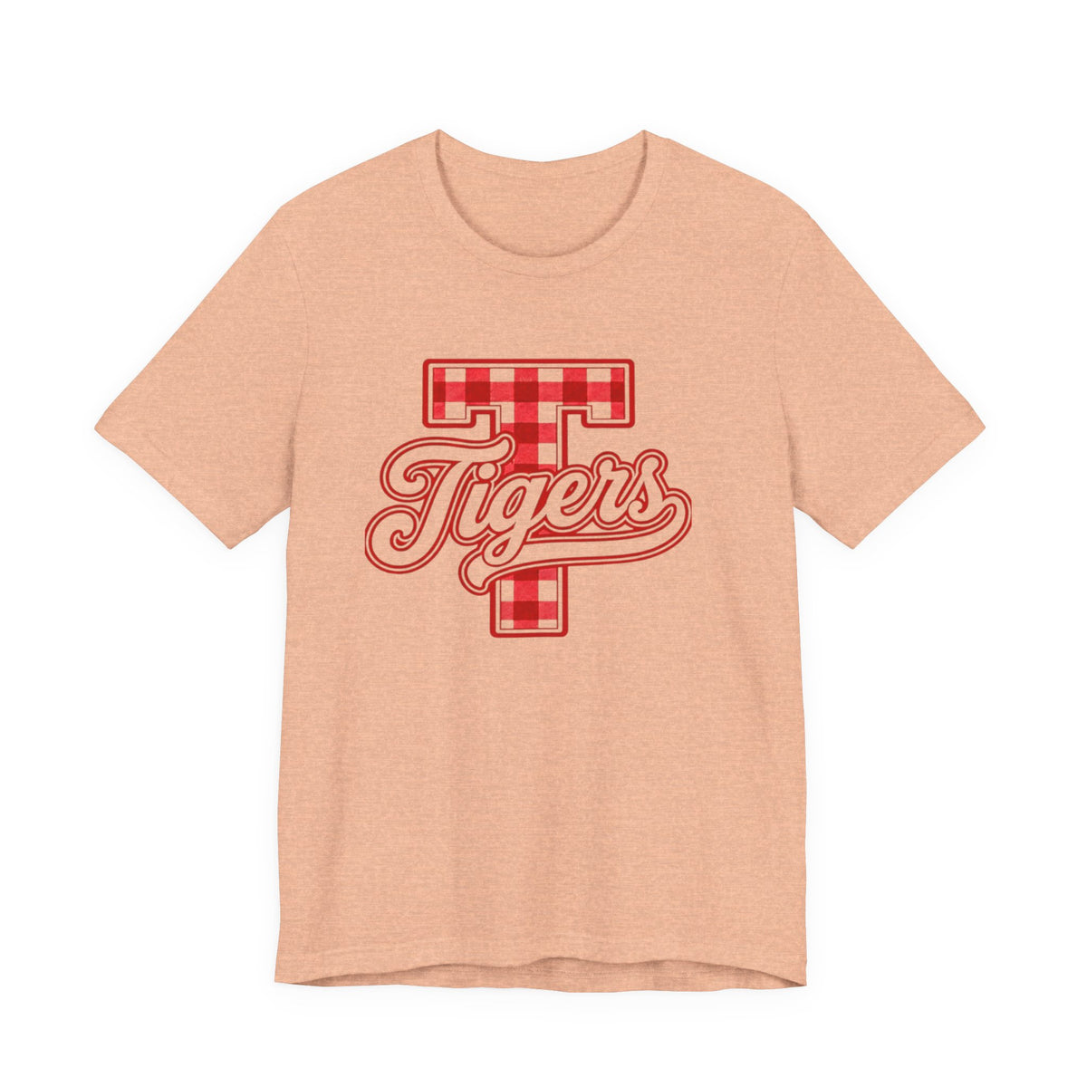 Tigers Plaid Varsity Tee - Preppy Script T-Shirt
