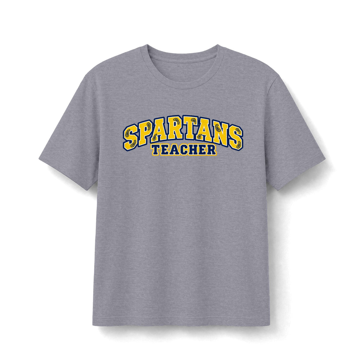 Spartans Teacher Paisley Tee - Navy and Gold