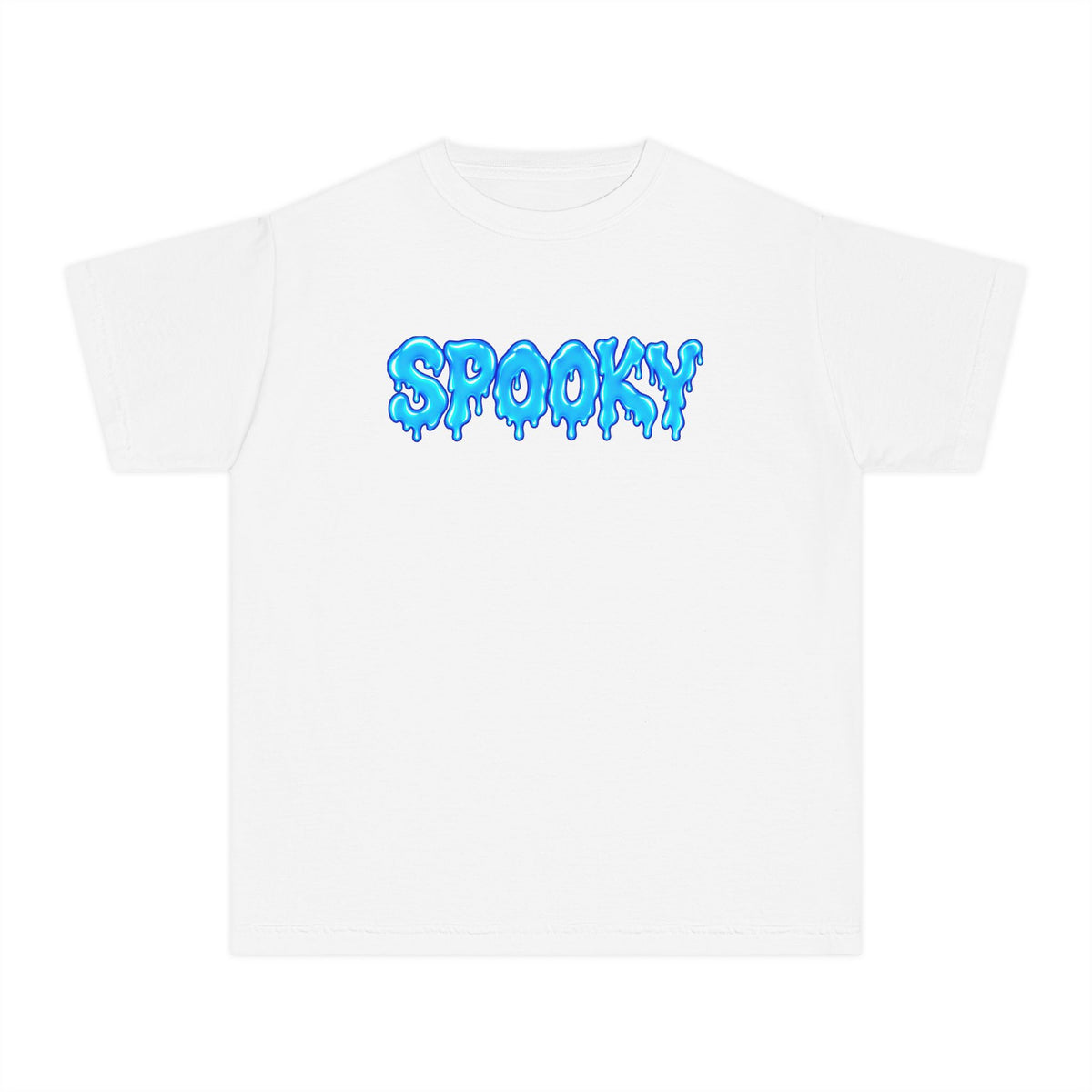 Electric Blue Spooky Halloween T-Shirt - Drip Youth Tee