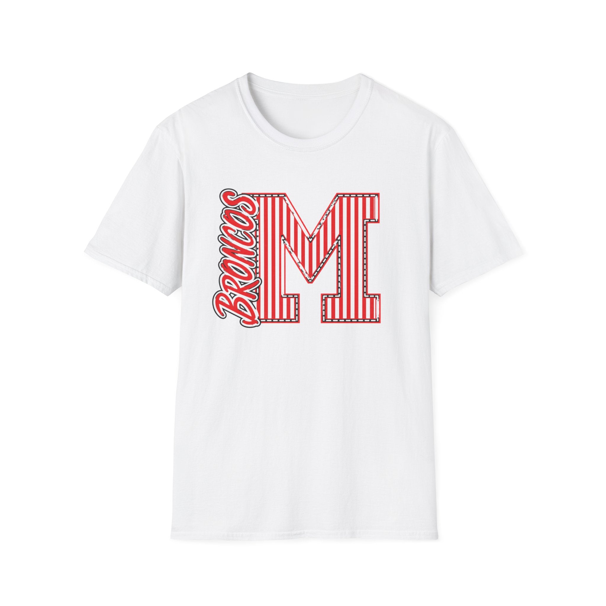 Broncos Varsity "M" Tee - Retro Letter Graphic T-Shirt