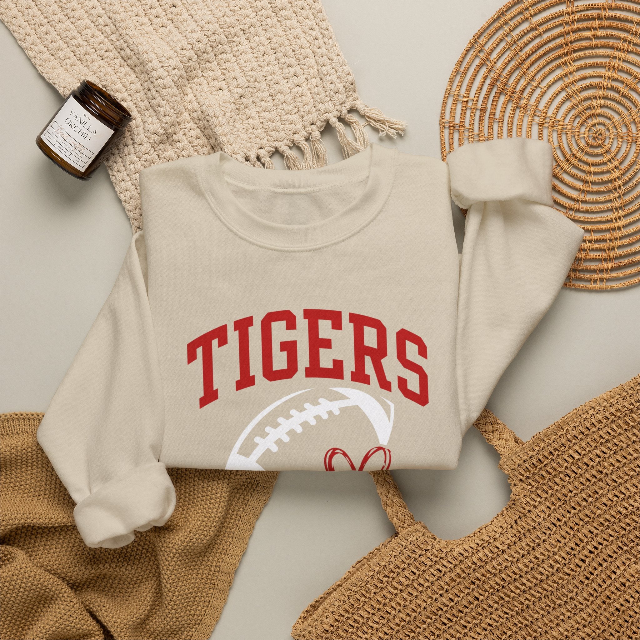 Tigers Football Crewneck Sweatshirt/Game Day Spirit Wear