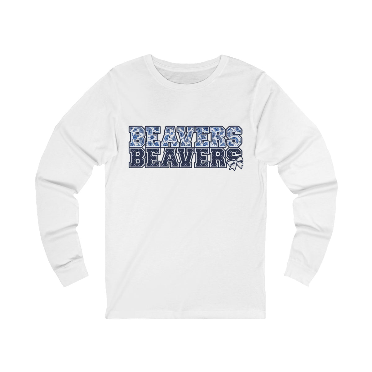 Beavers Paisley & Polka Dot Bow Long Sleeve Tee