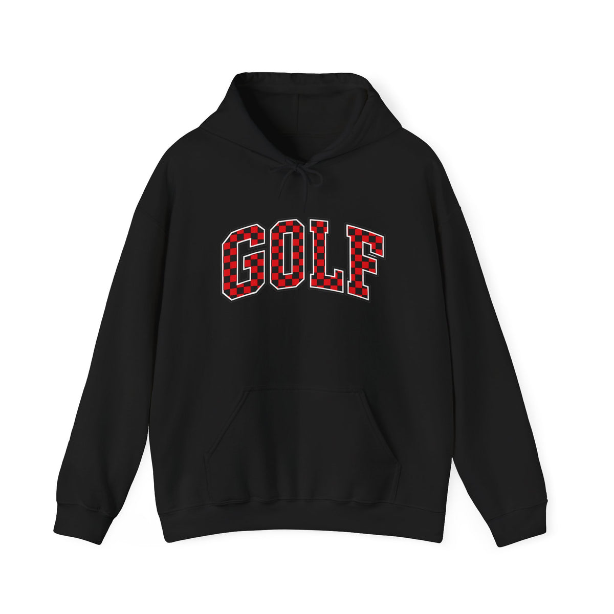 GOLF Checkered Hoodie - Red & Black Varsity Pullover