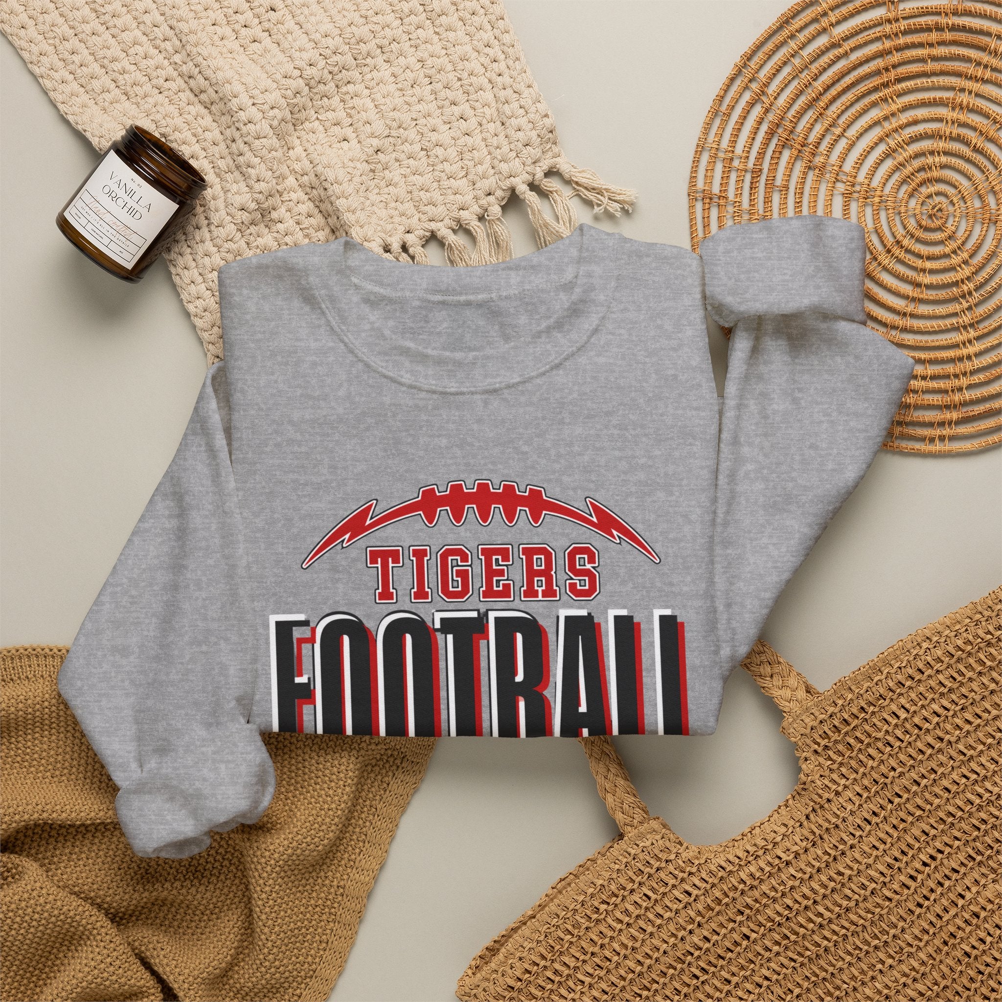 Tigers Football Crewneck Sweatshirt | Game Day Spirit Wear