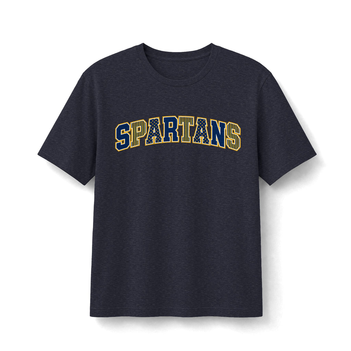 Spartans Mixed-Pattern T-Shirt - Navy and Gold Academy Tee