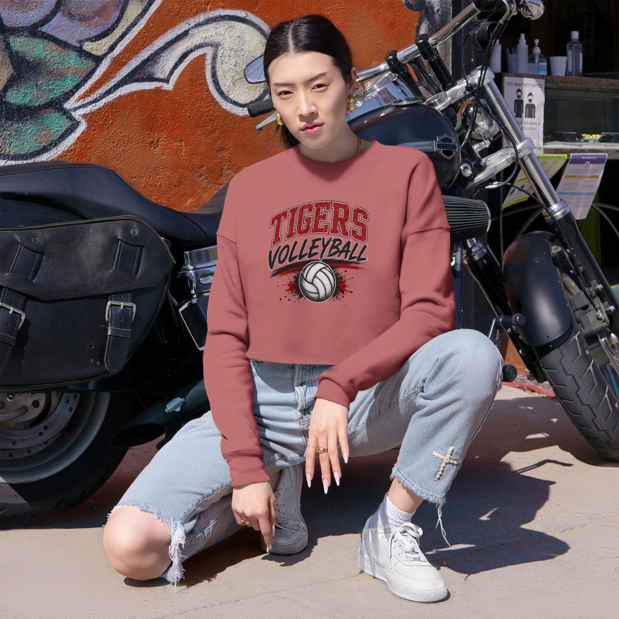 Tigers Volleyball Cropped Sweatshirt