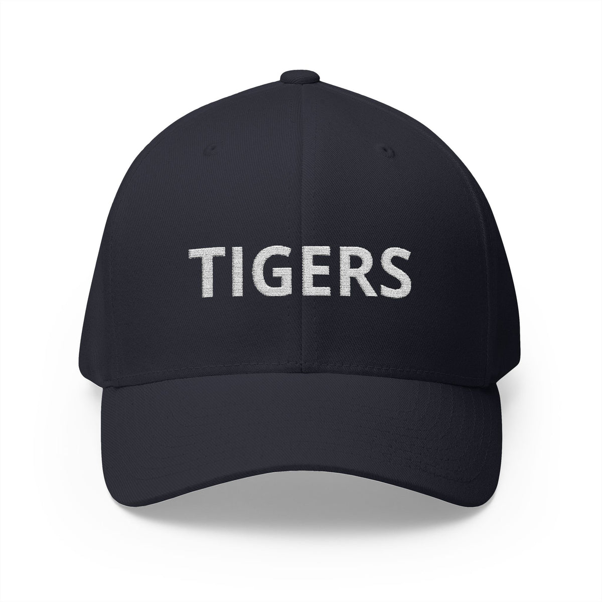 TIGERS Embroidered Flexfit Hat - White Stitching