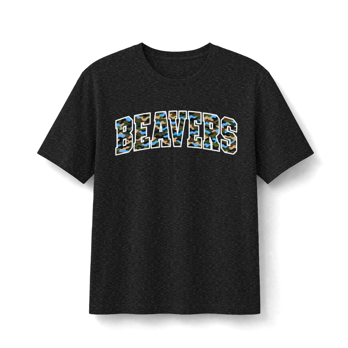 Beavers Columbia Blue Camo Tee - Bella+Canvas