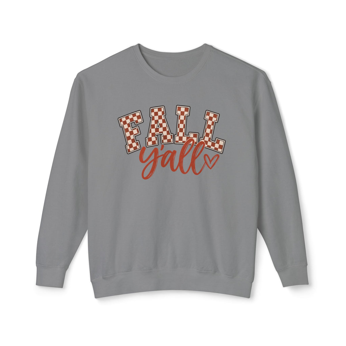 Fall Y'all Checkerboard Lightweight Crewneck Sweatshirt