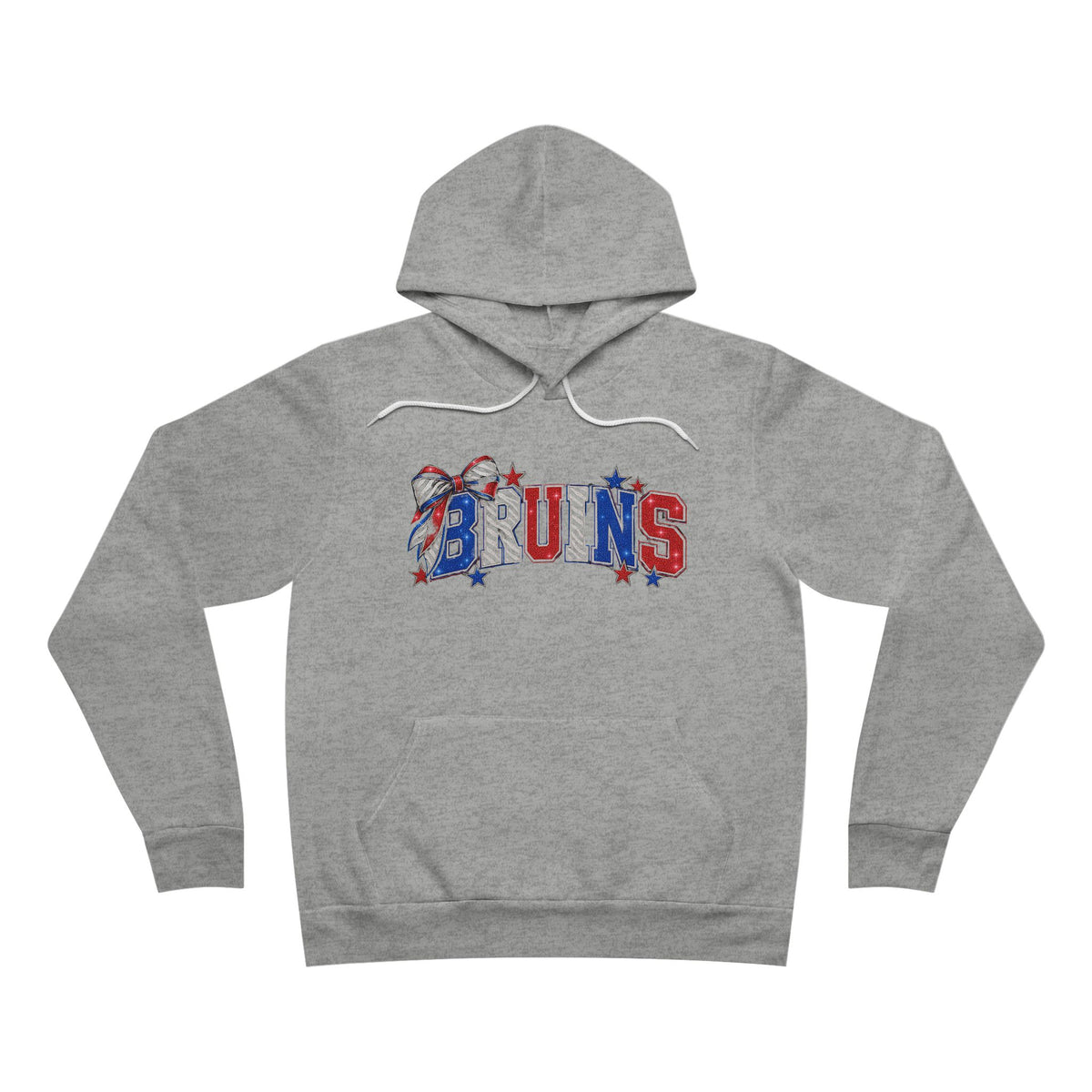 Bruins Bow Hoodie - Red & Royal Zebra Print Spirit Sweatshirt