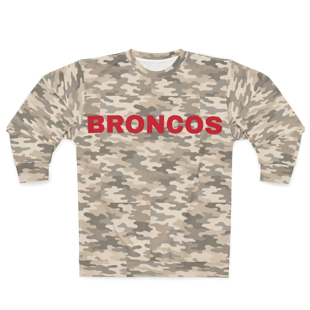BRONCOS Camo Sweatshirt | Beige Camouflage Crewneck