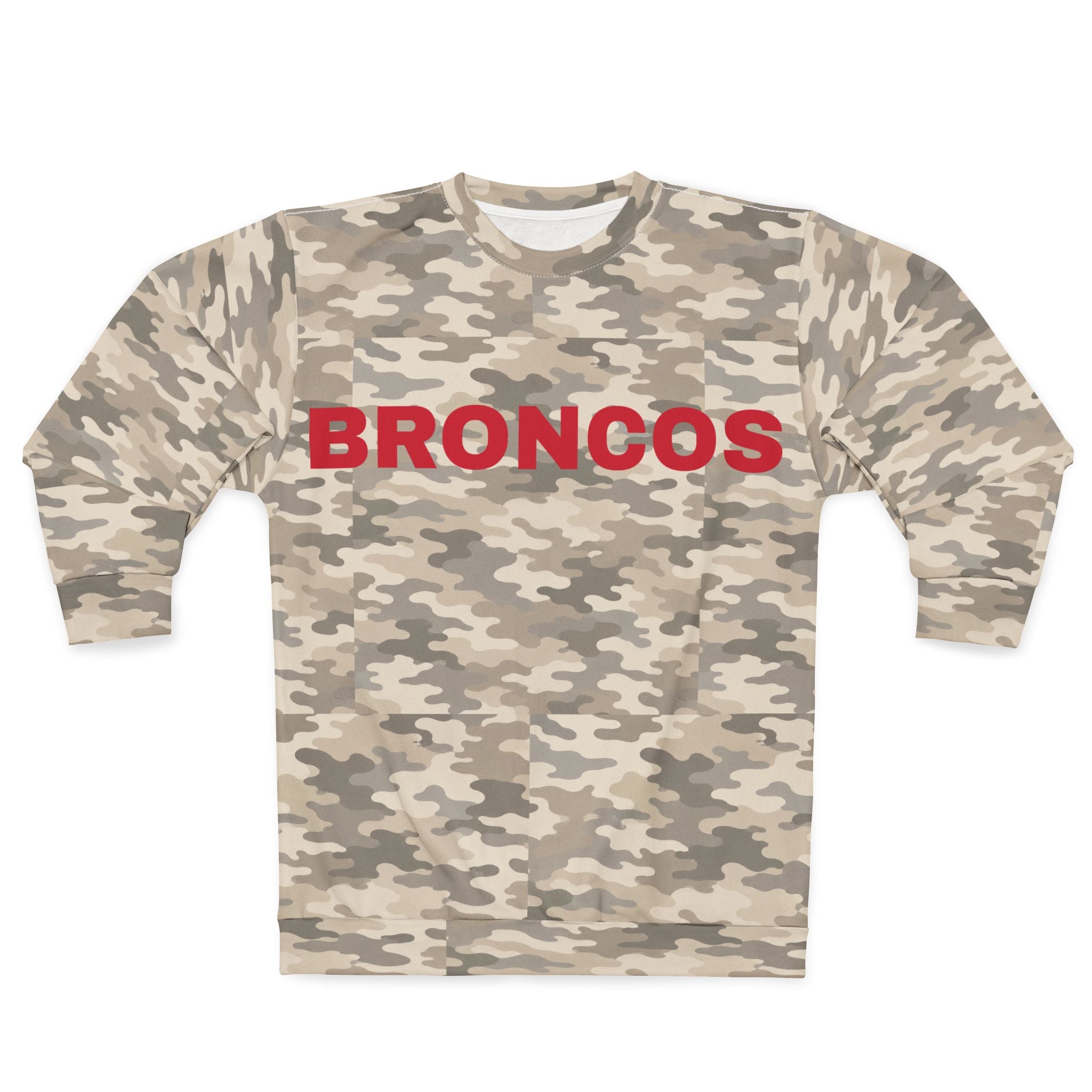 BRONCOS Camo Sweatshirt | Beige Camouflage Crewneck