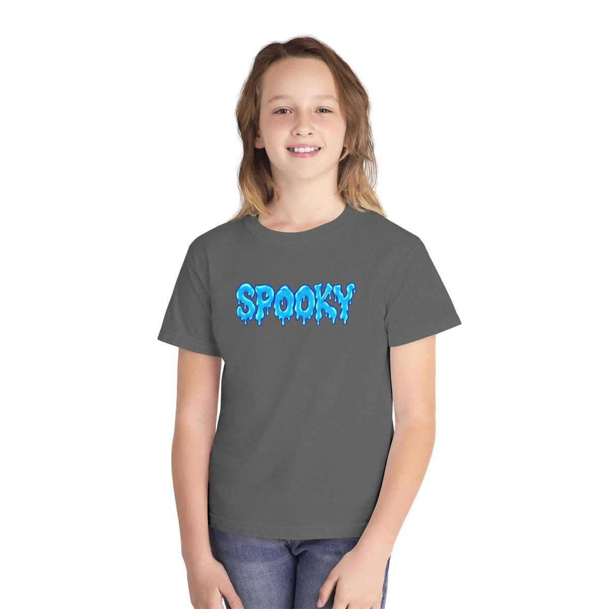 Electric Blue Spooky Halloween T-Shirt - Drip Youth Tee