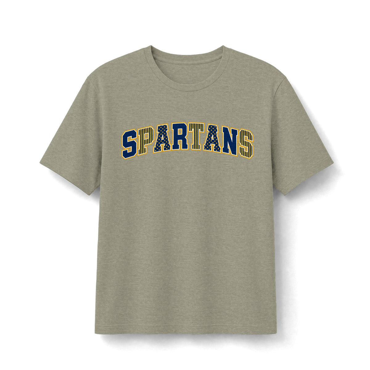 Spartans Mixed-Pattern T-Shirt - Navy and Gold Academy Tee