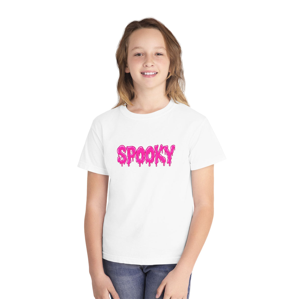 Neon Spooky Halloween T-Shirt - Pink Drip Youth