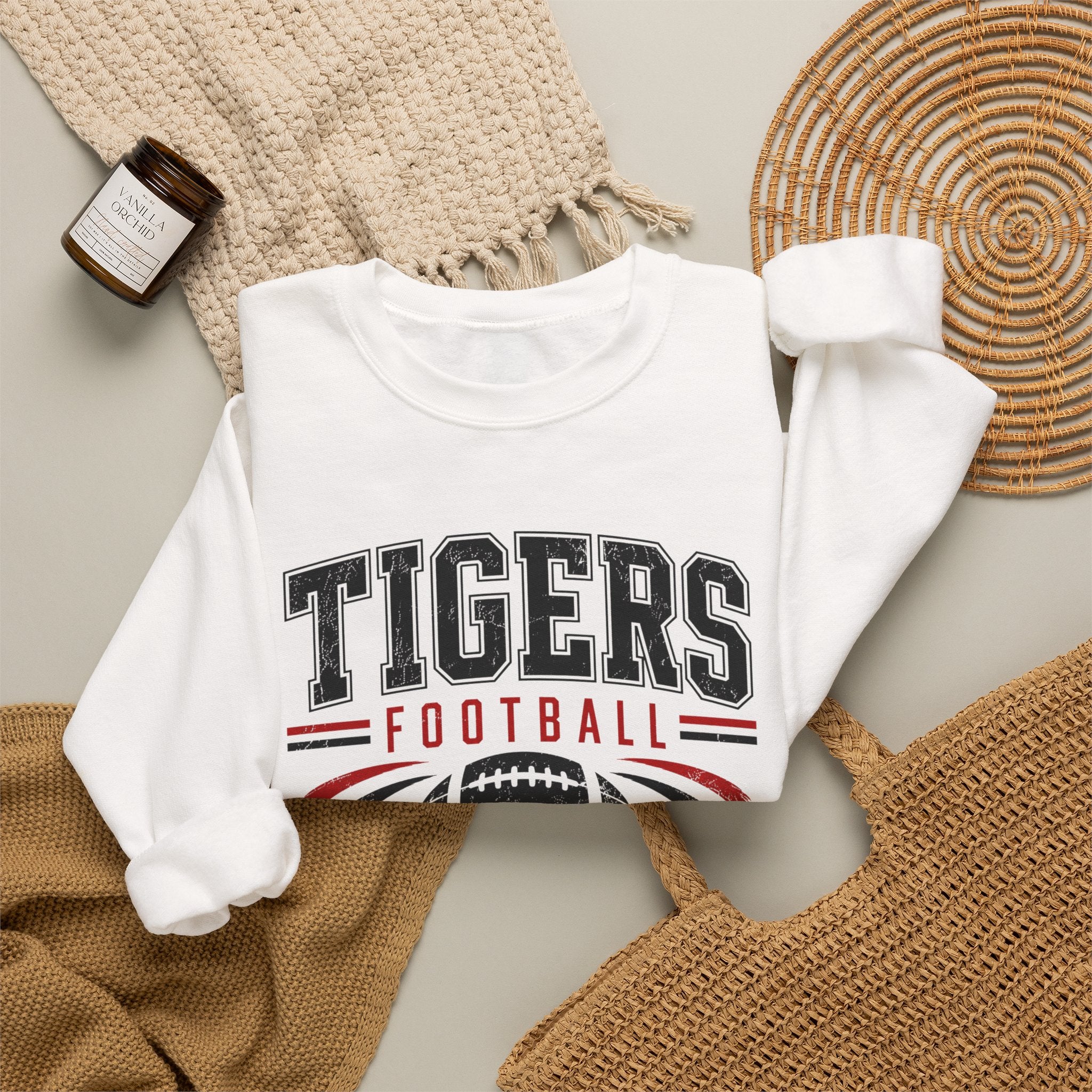 Tigers Football Vintage Logo Sweatshirt | Team Spirit Pullover