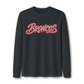 Broncos Checkered Script Tri-Blend Long Sleeve Tee