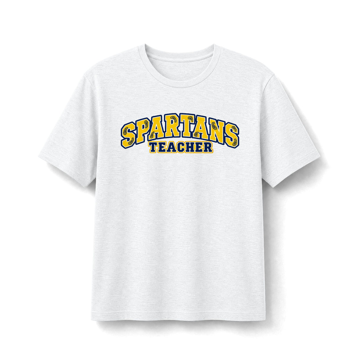 Spartans Teacher Paisley Tee - Navy and Gold