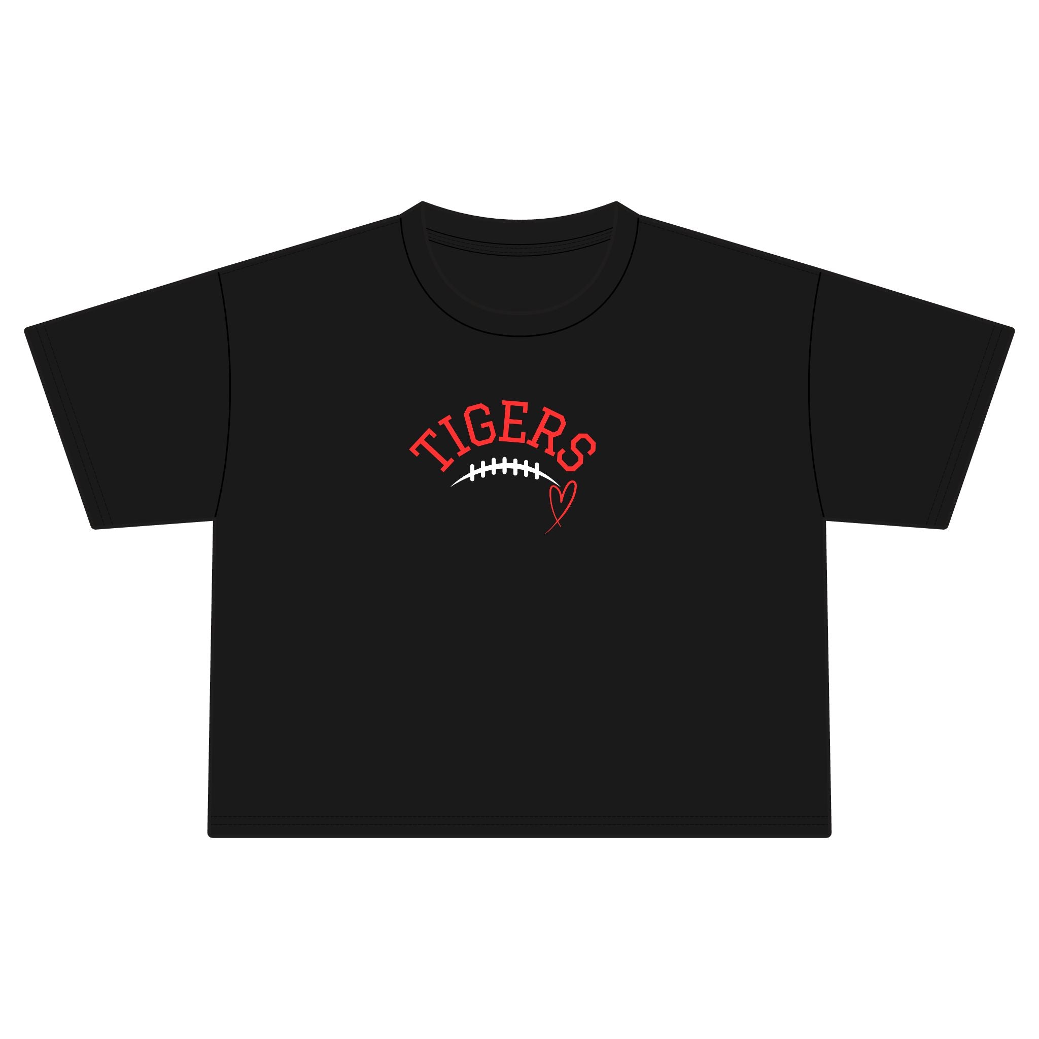 Tigers Football Heart Women's Jersey Crop Tee