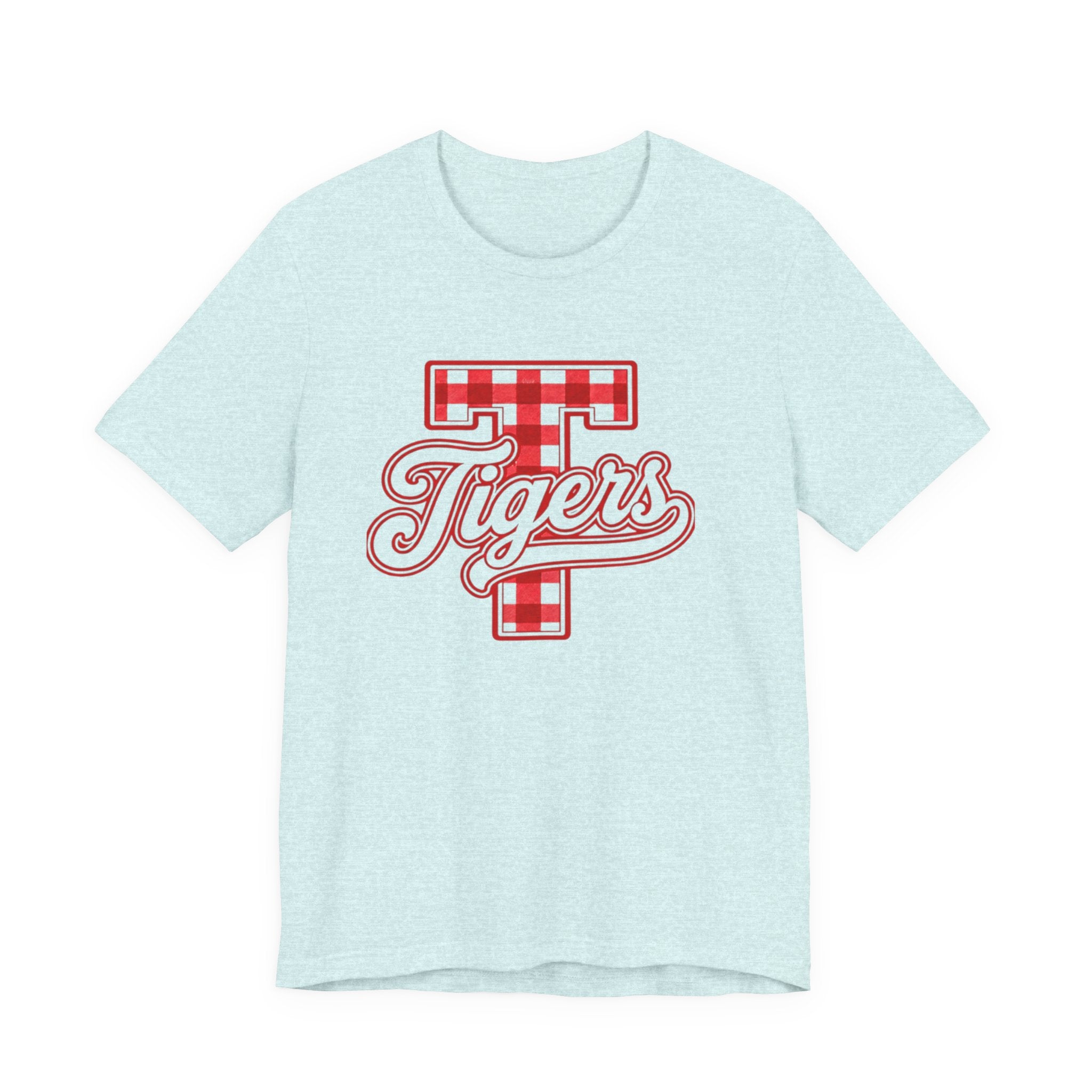 Tigers Plaid Varsity Tee - Preppy Script T-Shirt