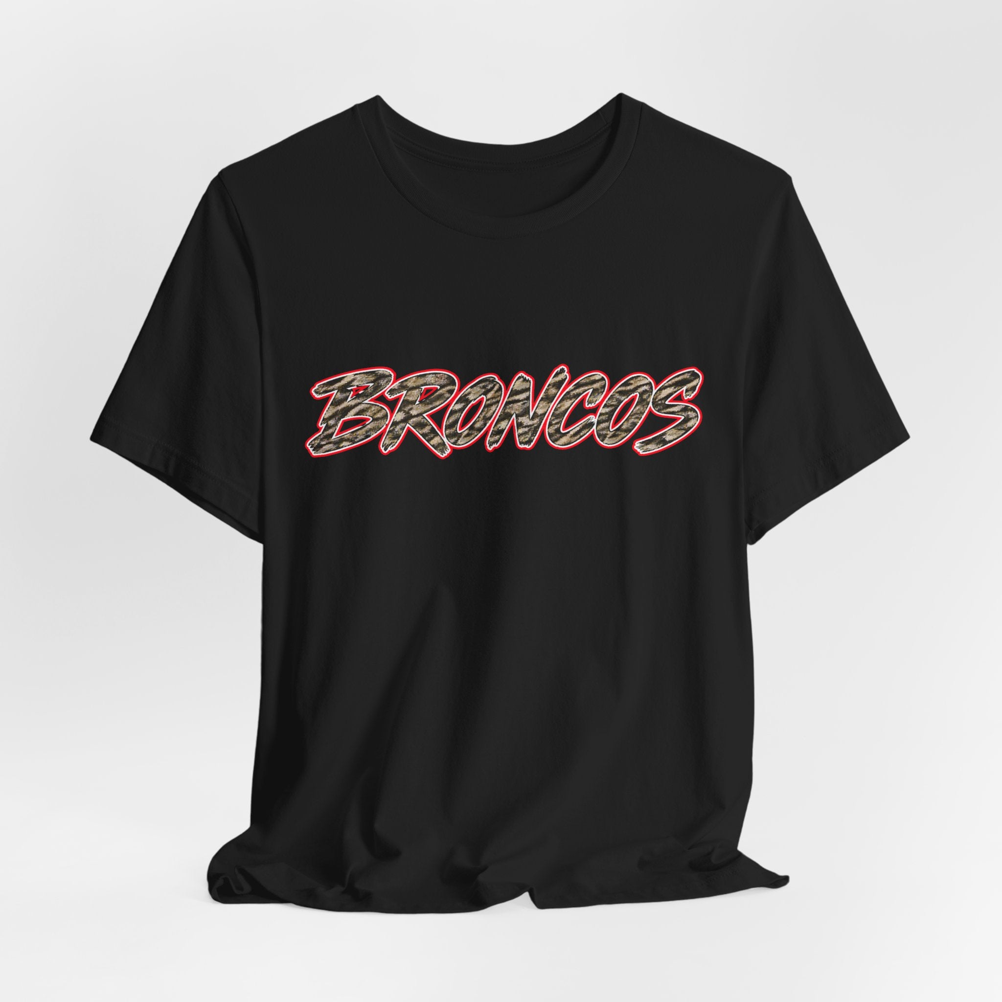 BRONCOS Leopard Print Unisex Tee - Bella+Canvas 3001
