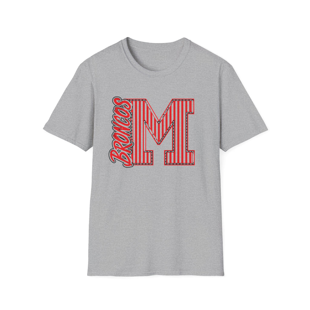 Broncos Varsity "M" Tee - Retro Letter Graphic T-Shirt