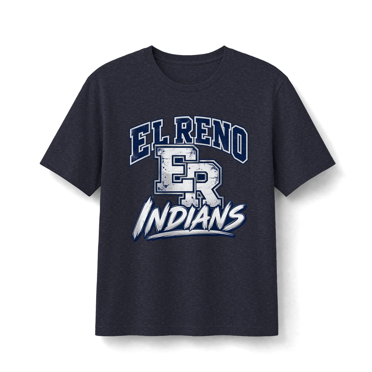 El Reno Indians ER Monogram Tee - Navy & White
