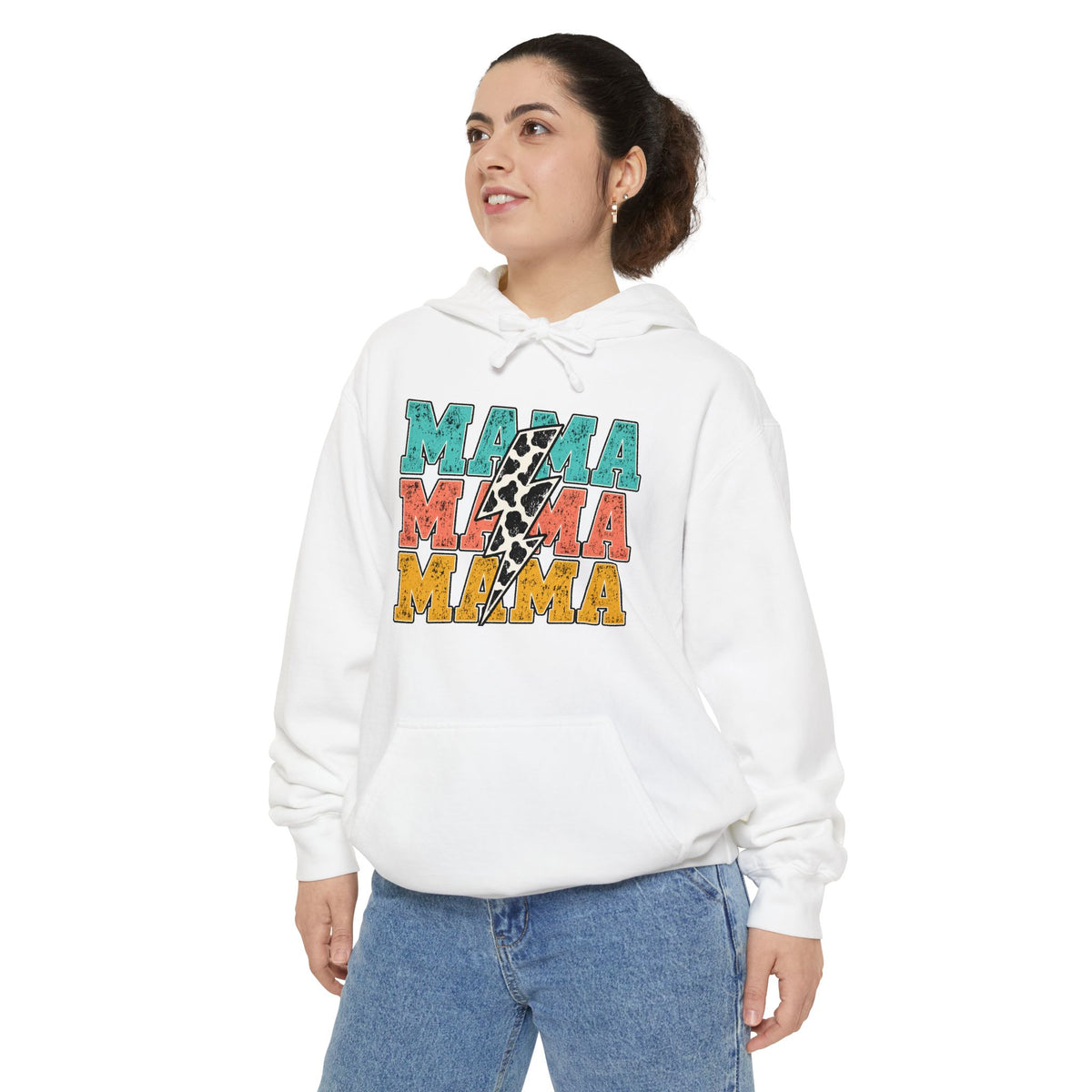 Retro MAMA Cow Print Hoodie