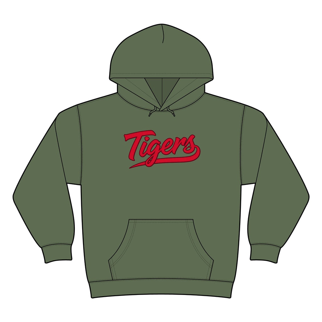Tigers Script Camo Hoodie - Red Classic Script Pullover
