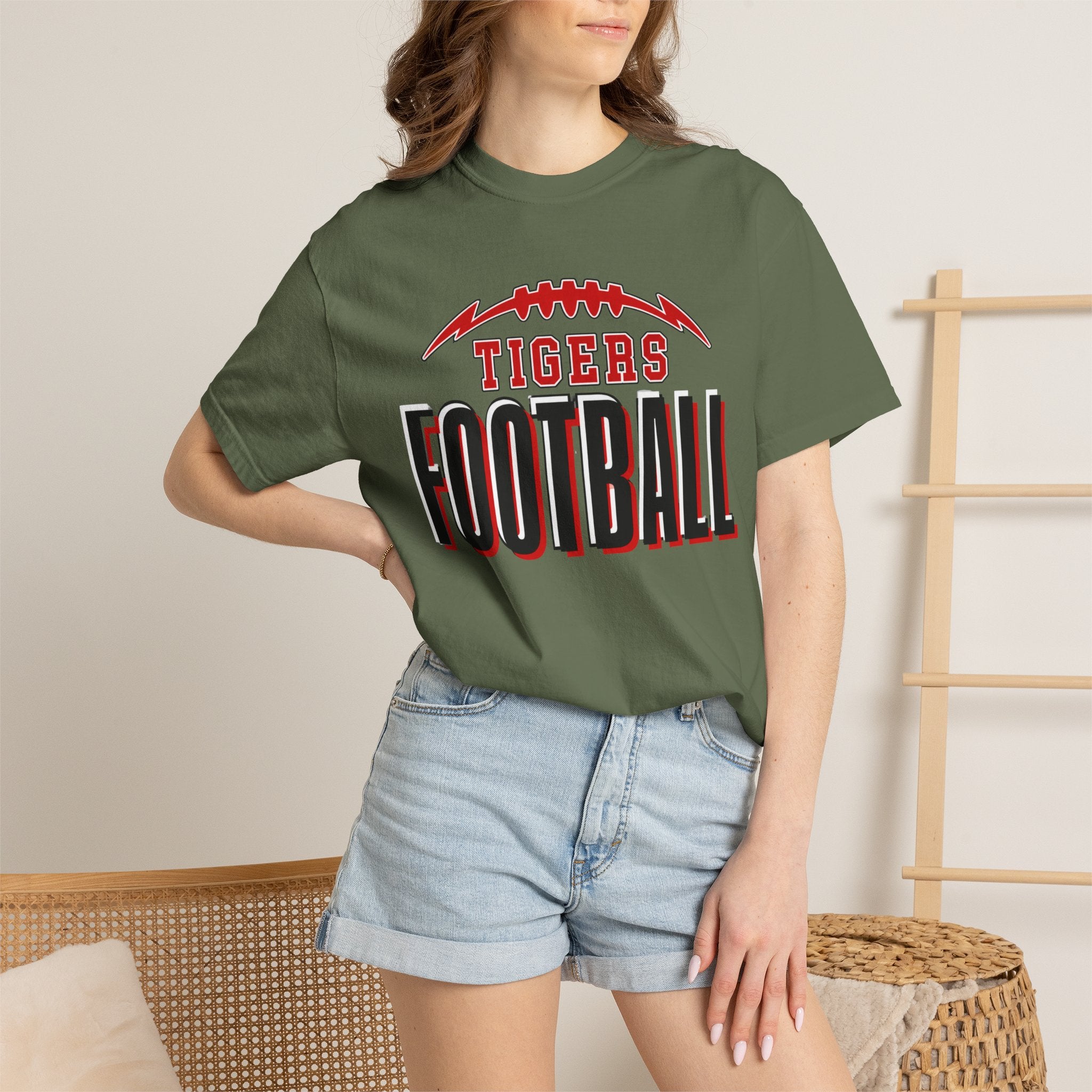 Tigers Football Comfort Colors Tee