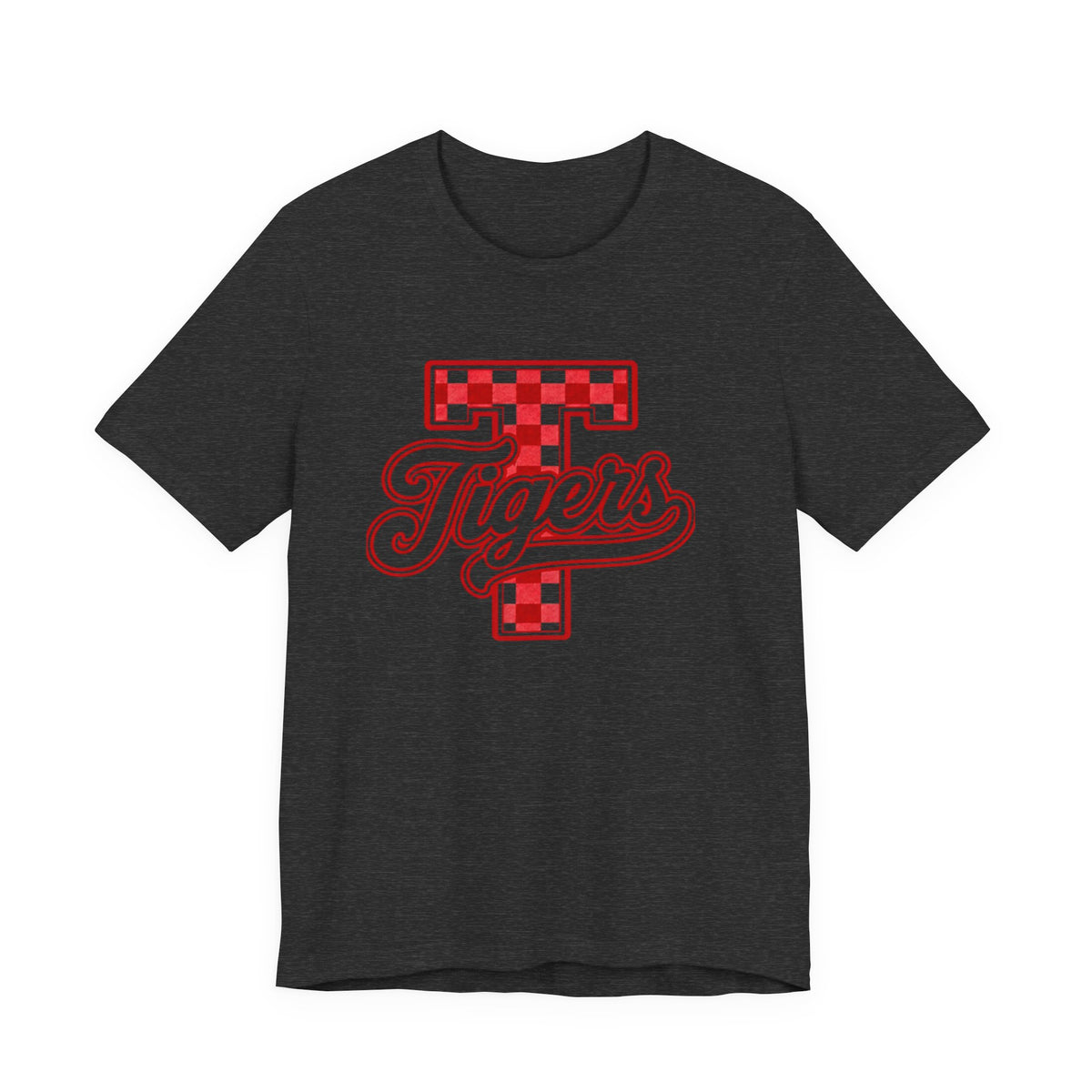 Tigers Plaid Varsity Tee - Preppy Script T-Shirt