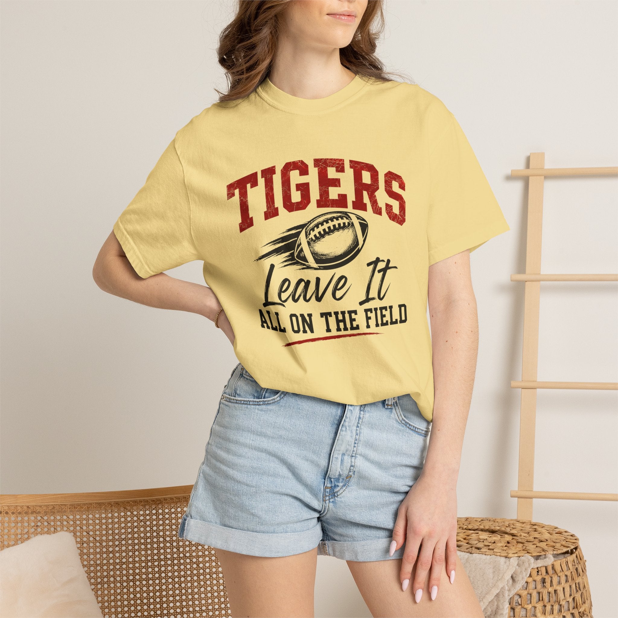 Tigers Leave It All on the Field/Comfort Colors Football Tee