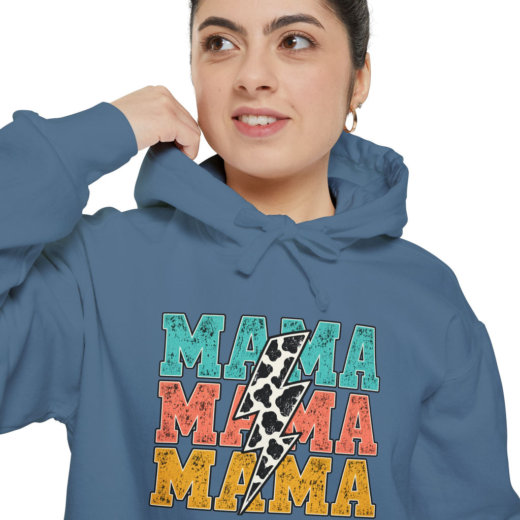 Retro MAMA Cow Print Hoodie
