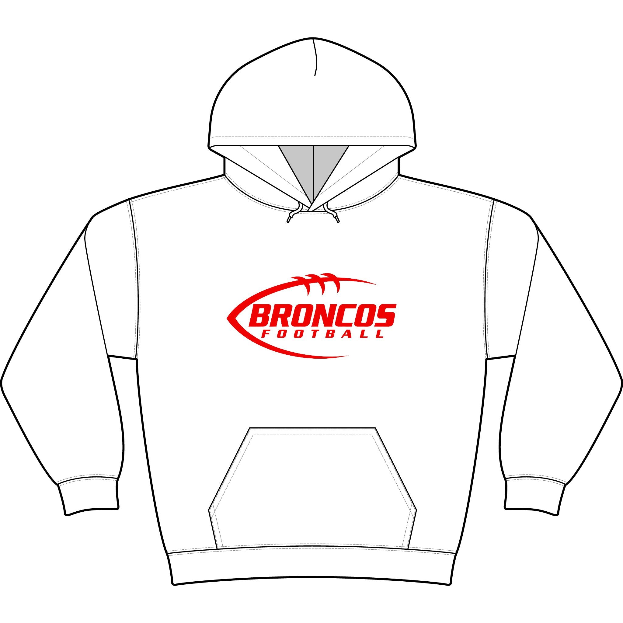 Broncos Football CamoHex Hoodie - Red Football Graphic Hoodie