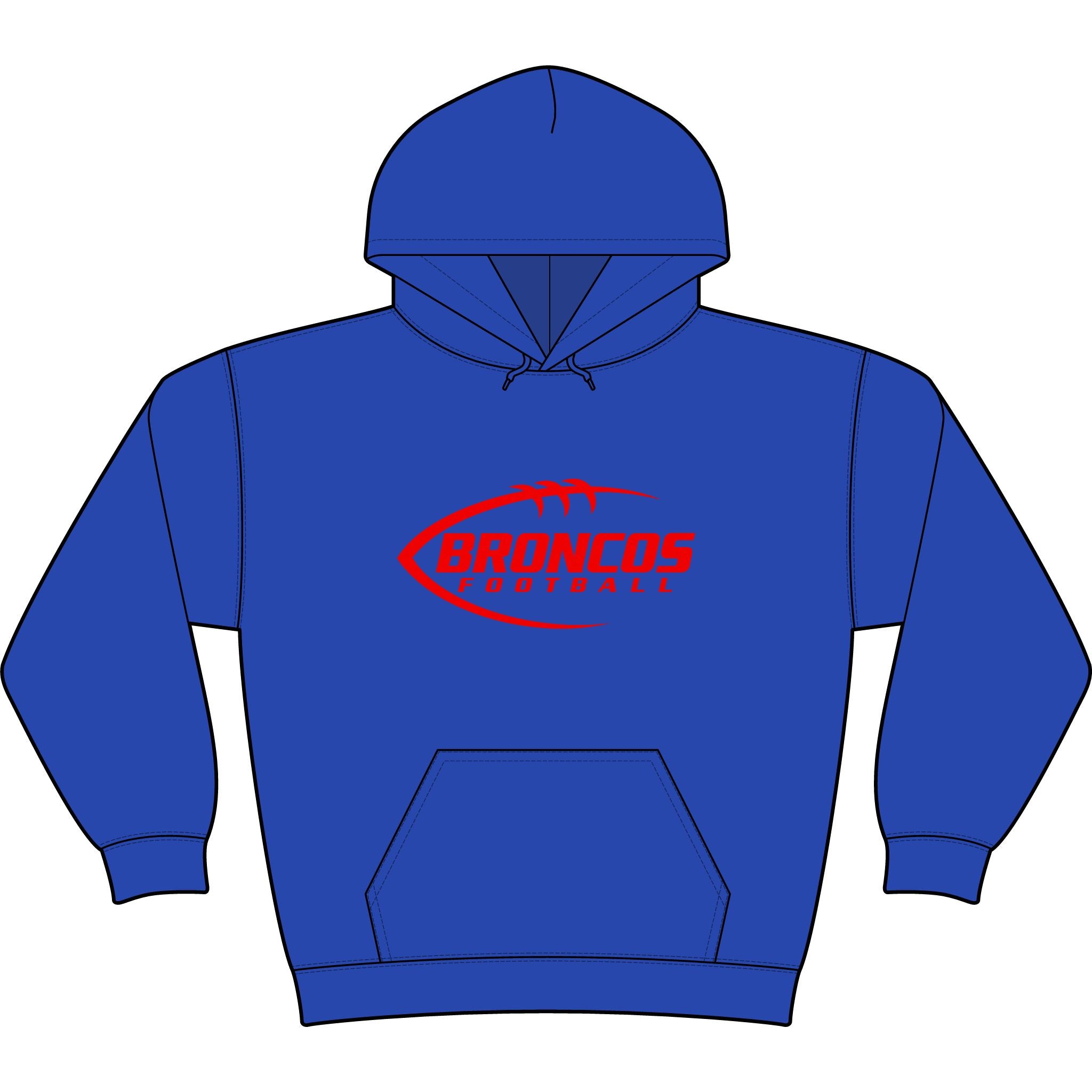 Broncos Football CamoHex Hoodie - Red Football Graphic Hoodie