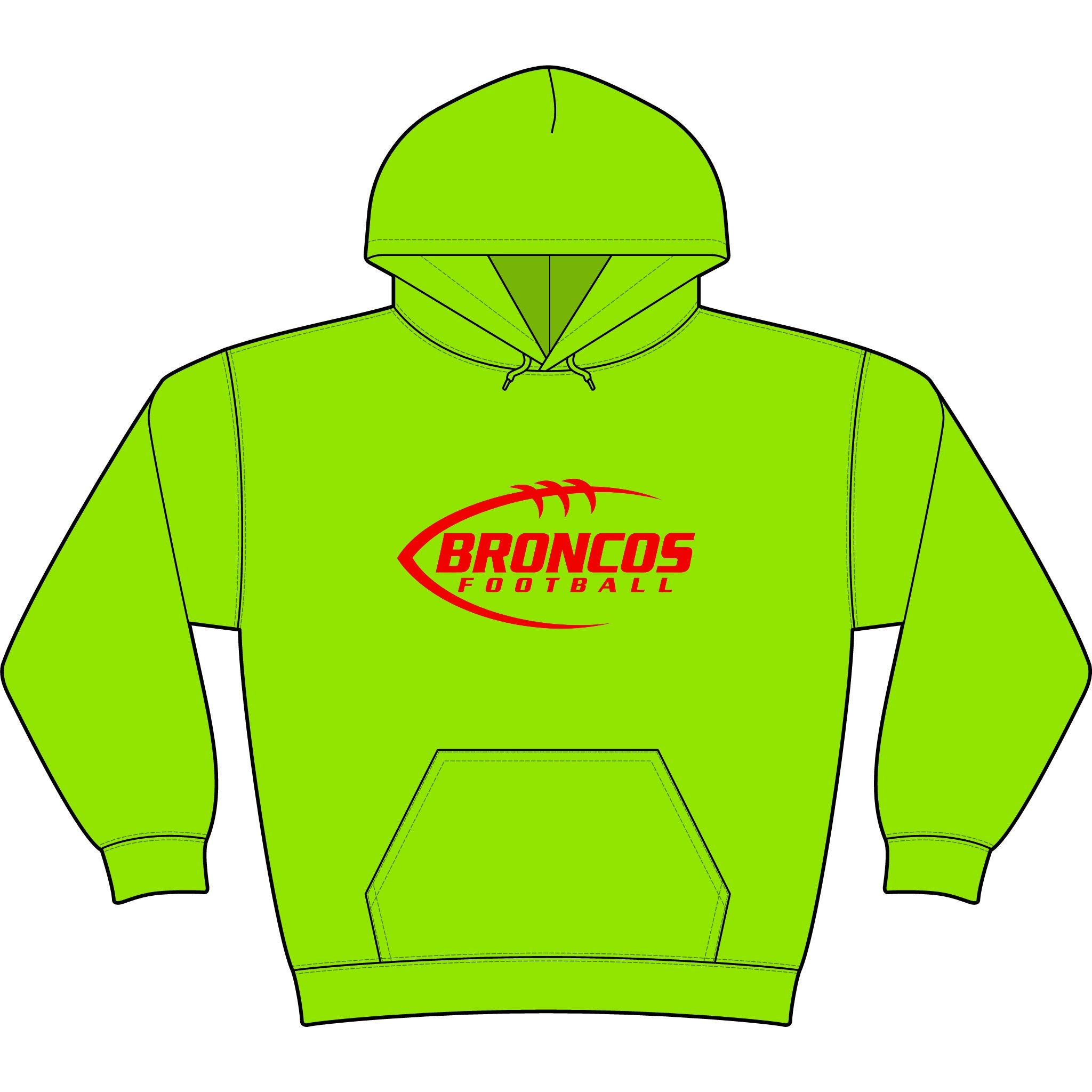 Broncos Football CamoHex Hoodie - Red Football Graphic Hoodie