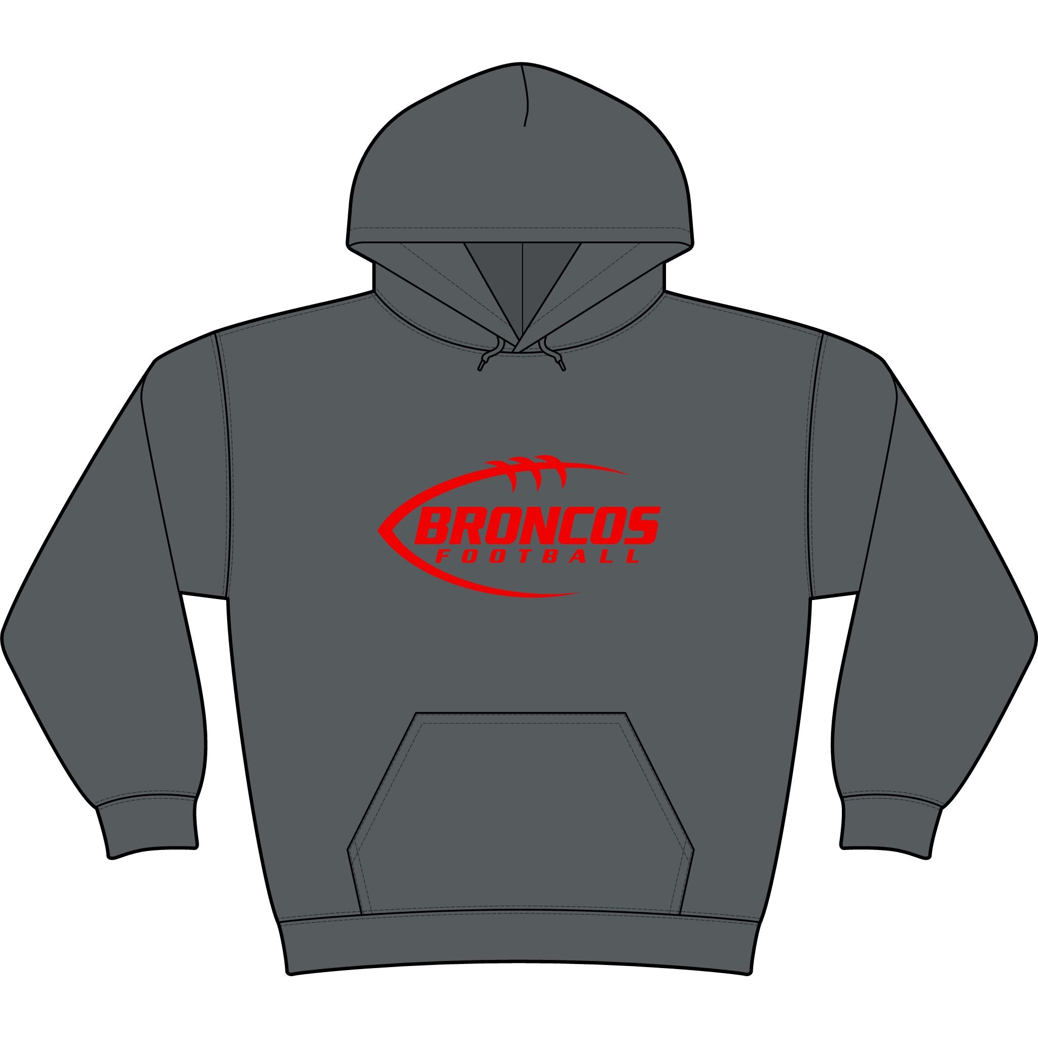 Broncos Football CamoHex Hoodie - Red Football Graphic Hoodie
