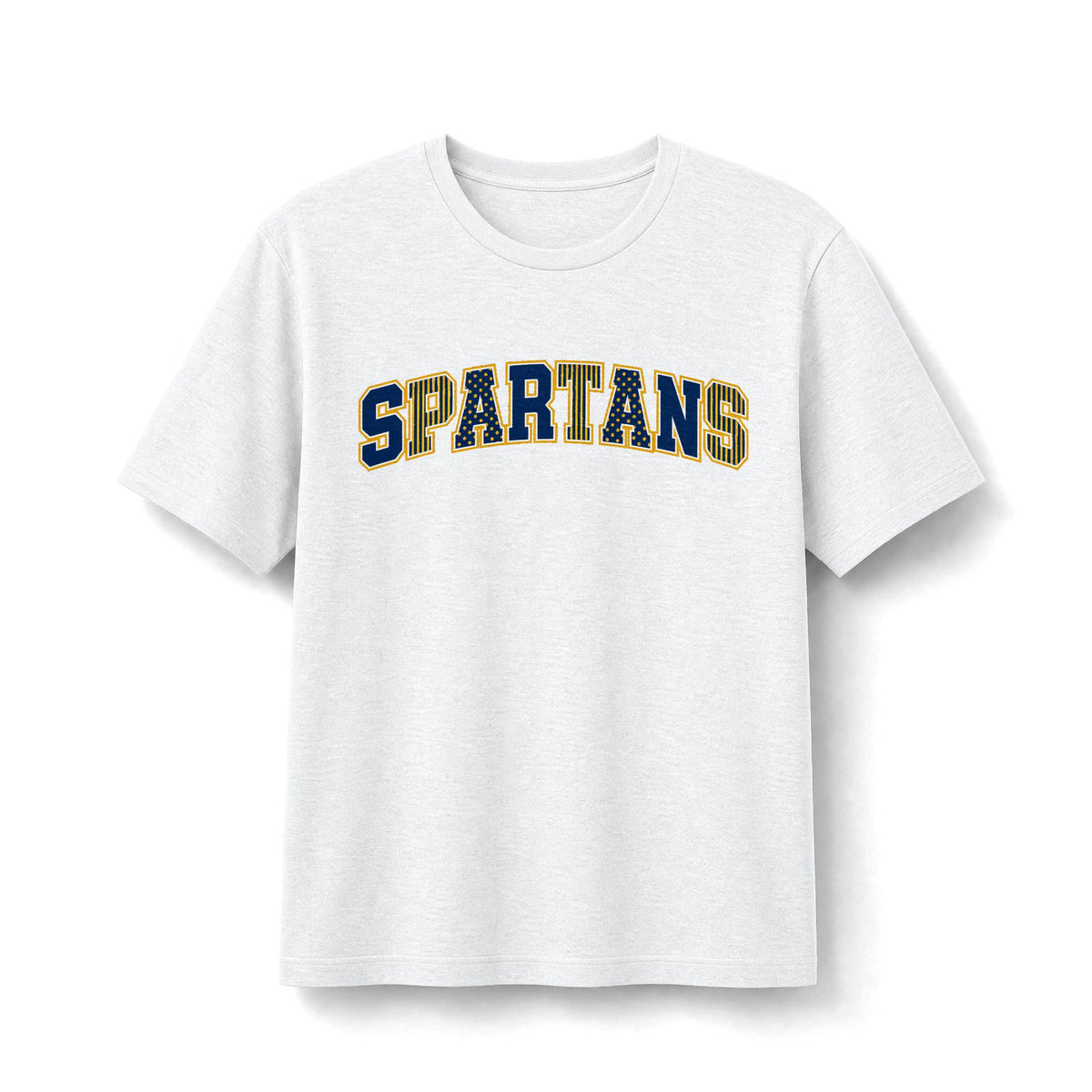 Spartans Mixed-Pattern T-Shirt - Navy and Gold Academy Tee