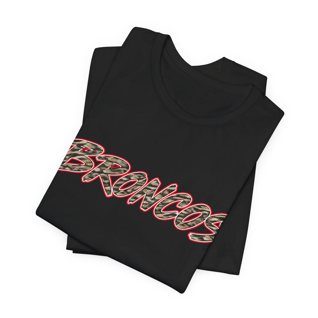 BRONCOS Leopard Print Unisex Tee - Bella+Canvas 3001