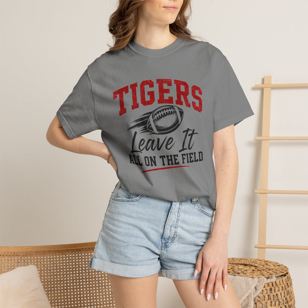 Tigers Leave It All on the Field/Comfort Colors Football Tee