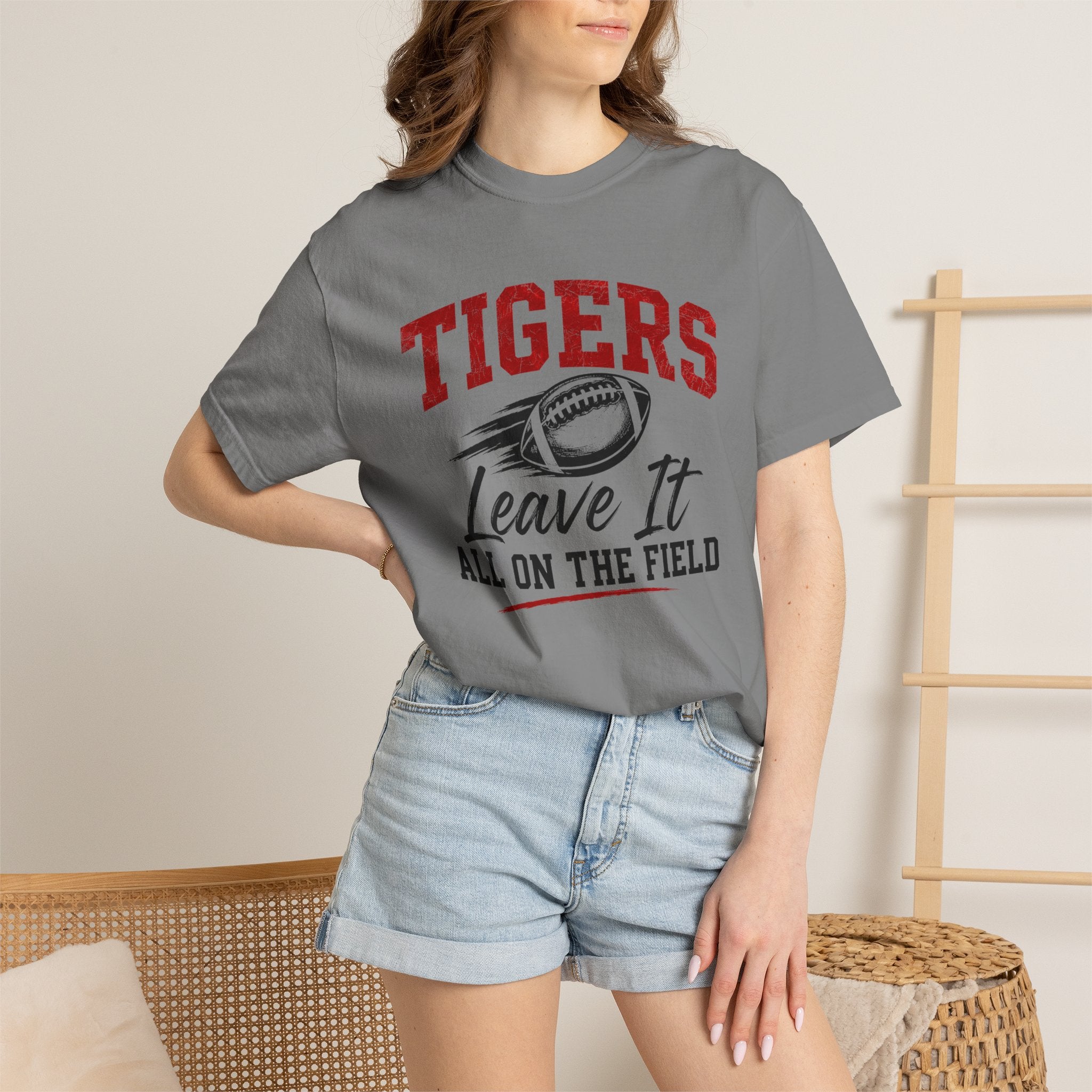 Tigers Leave It All on the Field/Comfort Colors Football Tee